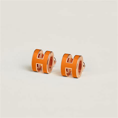 hermes earrings mini pop|Hermes gold lacquer mini pop h.